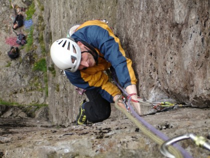 Ben Abell on Cenotaph Corner, Dinas Cromlech
